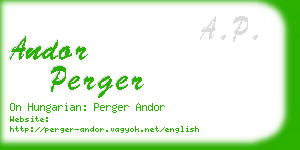 andor perger business card